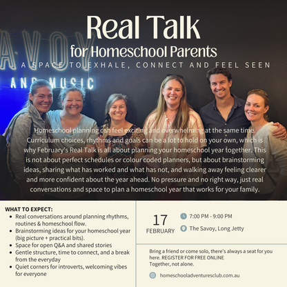 Real Talk for Homeschool Parents | 17th February 2026 - FREE EVENT